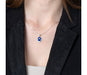 Blue Sapphire Hamsa Hand with Zircon Stone - Sterling Silver Pendant Necklace - Culture Kraze Marketplace.com