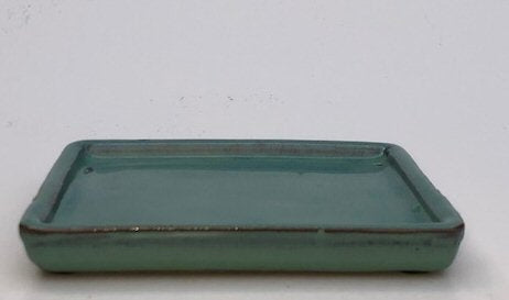 Blue / Green Ceramic Humidity / Drip Tray - Rectangle 7.0 x 5.25" x .5"OD 6.5" x 4.75" x .25"ID - Culture Kraze Marketplace.com