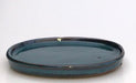 Blue Ceramic Humidity / Drip Tray - Oval 7.25" x 5.5" x .5"OD 6.75" x 5" x .25" ID - Culture Kraze Marketplace.com