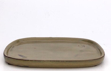Olive Green Ceramic Humidity / Drip Tray - Rectangle 10.5" x 8" x 1"OD 9.75" x 7.5" x .5":ID - Culture Kraze Marketplace.com