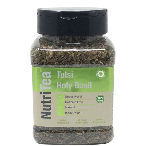 NUTRITEA Natural Tulsi Holy Basil Herbal Full Leaf Tea (Caffeine Free)-0
