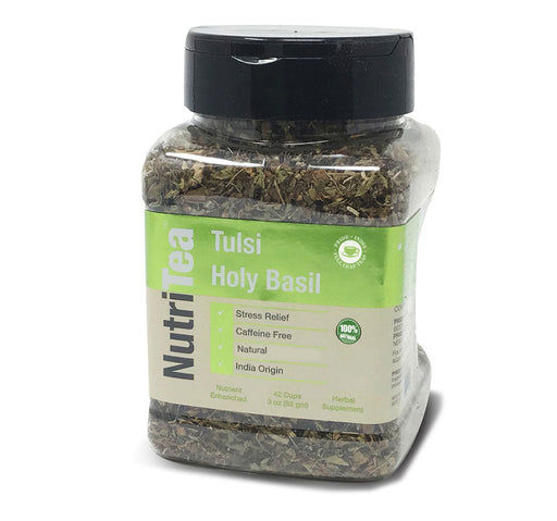 NUTRITEA Natural Tulsi Holy Basil Herbal Full Leaf Tea (Caffeine Free)-1
