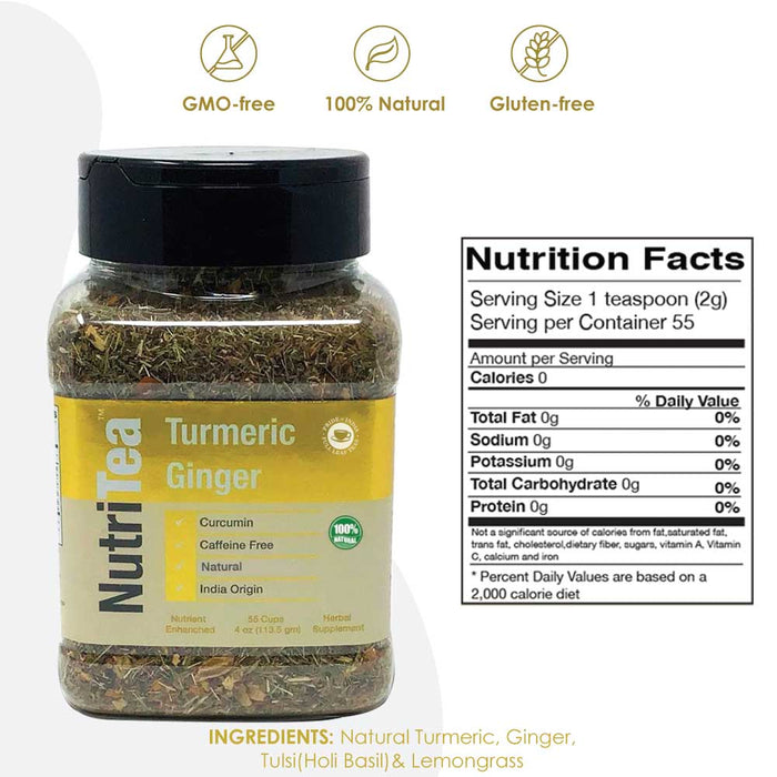 NUTRITEA Natural Turmeric Ginger Loose Leaf Tea-2