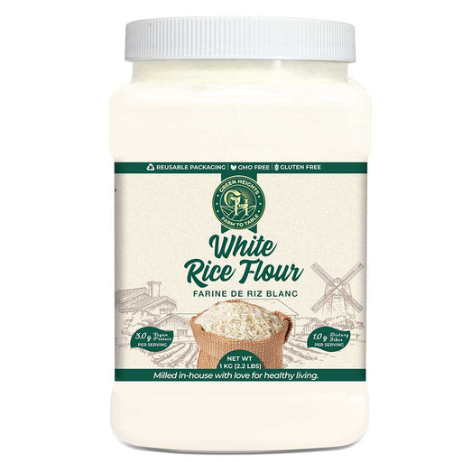 White Rice Flour - 2.2 Pound / 1 KG Jar by Green Heights-0