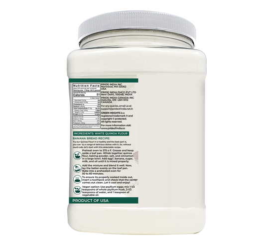 White Quinoa Flour - 2.2 Pound / 1 KG Jar by Green Heights-1