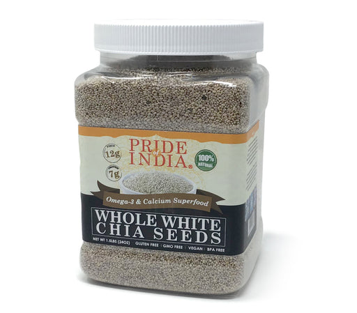 Whole White Chia Seeds - Omega-3 & Calcium Superfood Jar-0