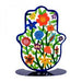 Colorful Flowers - Hand Painted Hamsa on Stand - Culture Kraze Marketplace.com