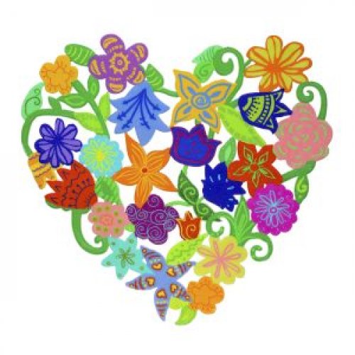 Heart Shaped Colorful Wall Decoration, Flowers – 6.6" High - Culture Kraze Marketplace.com