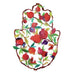 Leafy Pomegranates in Pencil Design - Wall Hamsa, Enamel Finish - Culture Kraze Marketplace.com