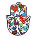 Handmade Wall Hamsa, Enamel Finish – Colorful Hearts - Culture Kraze Marketplace.com