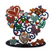 Large Hand Painted Colorful Heart Shapes on a Stand - Culture Kraze Marketplace.com