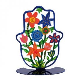Colorful Flowers - Hand Painted Hamsa on Stand - Culture Kraze Marketplace.com