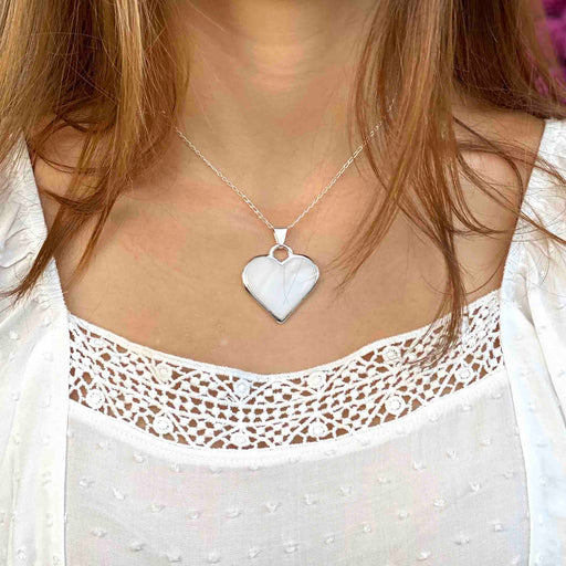Corazon Blanco White Heart Pendant with Chain - Culture Kraze Marketplace.com