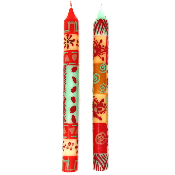 Hand Painted Candles in Owoduni Design (pair of tapers) - Nobunto - Culture Kraze Marketplace.com