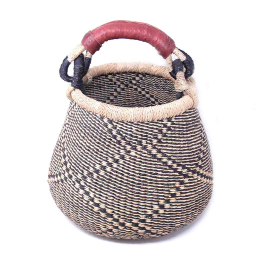 Small Bolga Pot Basket - Navy Neutral - Culture Kraze Marketplace.com