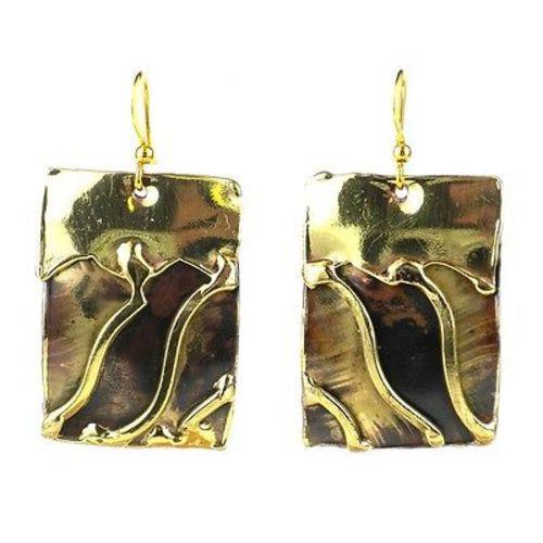 Waves Brass Earrings - Culture Kraze Marketplace.com