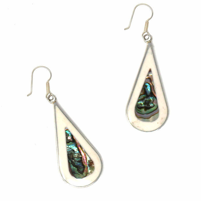 Teardrop Abalone and Mother of Pearl Drop Earrings - Culture Kraze Marketplace.com