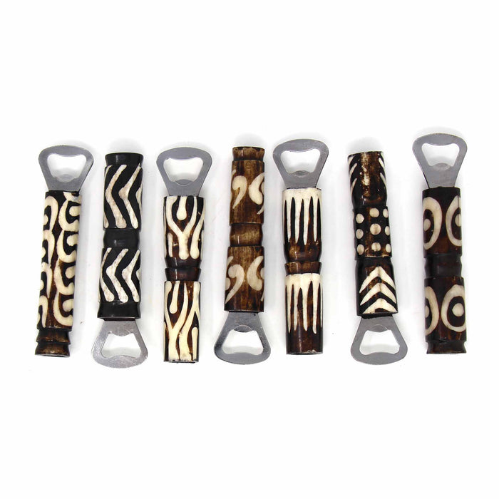 African Batik Bone Bottle Opener, Mixed Designs - Culture Kraze Marketplace.com