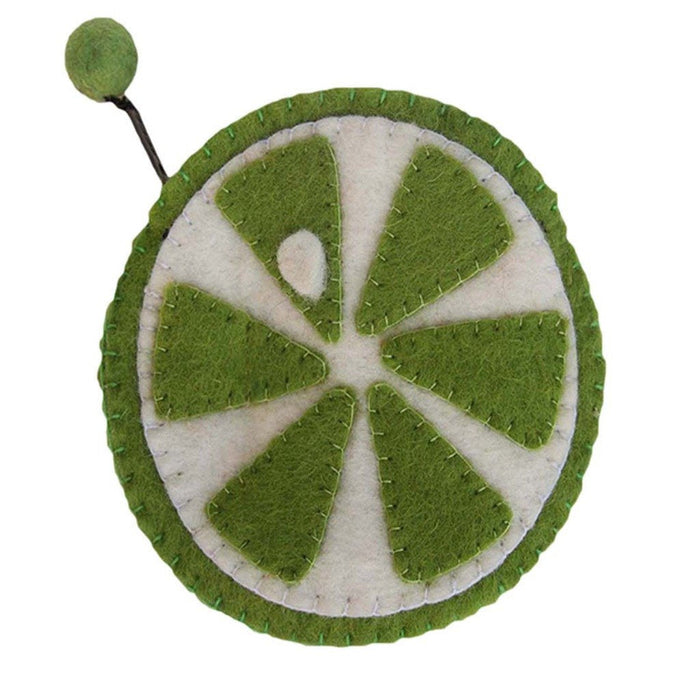 Handmade Felt Fruit Coin Purse - Lime - Culture Kraze Marketplace.com