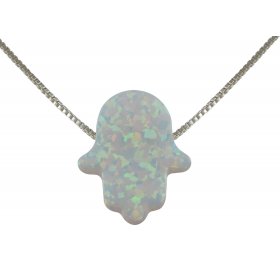 Opal Hamsa Hand Necklace - Culture Kraze Marketplace.com