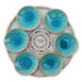 Michal ben Yosef Handmade Ceramic Seder Plate - Turquoise and Gold - Culture Kraze Marketplace.com