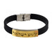 Black Rubber Wristband Bracelet with Gold Metal Plaque - Shema Yisrael - Culture Kraze Marketplace.com