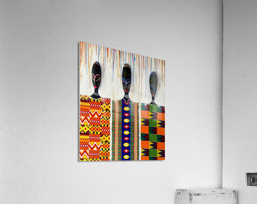 African Masks With Chitenge Textile Framed Canvas Prints - Culture Kraze Marketplace.com
