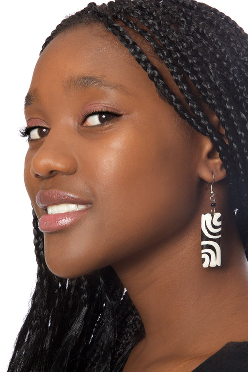 Kenyan Cow Bone Ripple Earrings - Culture Kraze Marketplace.com
