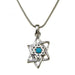 Double Star of David with Blue Stone Pendant Necklace - Culture Kraze Marketplace.com