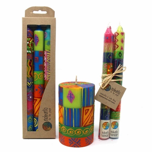 Single Boxed Hand-Painted Pillar Candle - Shahida Design - Nobunto - Culture Kraze Marketplace.com