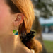 Square Glass Dangle Earrings, Blue Green Waves - Tili Glass - Culture Kraze Marketplace.com