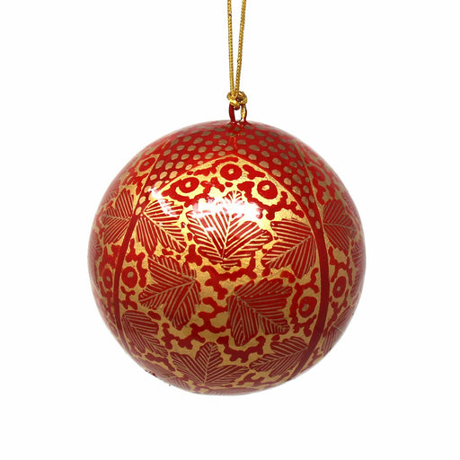Handpainted Ornament Gold Chinar Leaves - Culture Kraze Marketplace.com