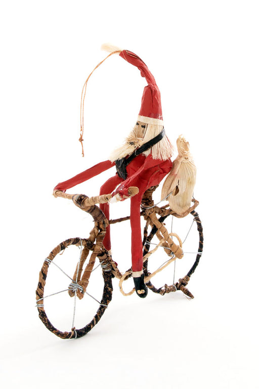 Cycling Santa Banana Fiber Holiday Ornament - Culture Kraze Marketplace.com