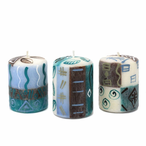Set of Three Boxed Hand-Painted Candles - Maji Design - Nobunto - Culture Kraze Marketplace.com