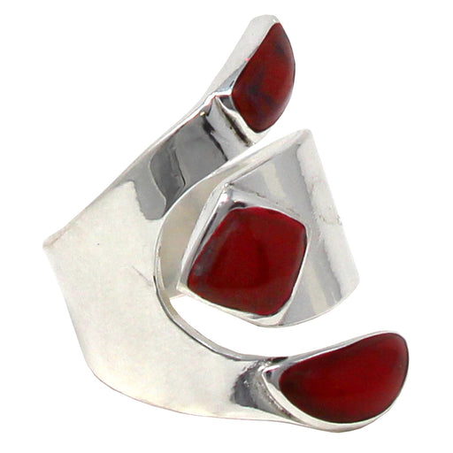 Wide Red Jasper and Silver Ring - Size 8 - Culture Kraze Marketplace.com