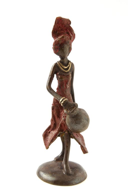 Water Bearer Burkina Bronze Sculpture - Culture Kraze Marketplace.com