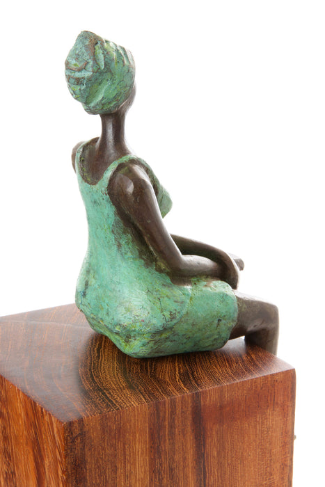 Seaside Scholar Burkina Bronze Sculpture - Culture Kraze Marketplace.com