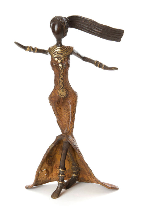 Griot Dancer Burkina Bronze Sculpture - Culture Kraze Marketplace.com