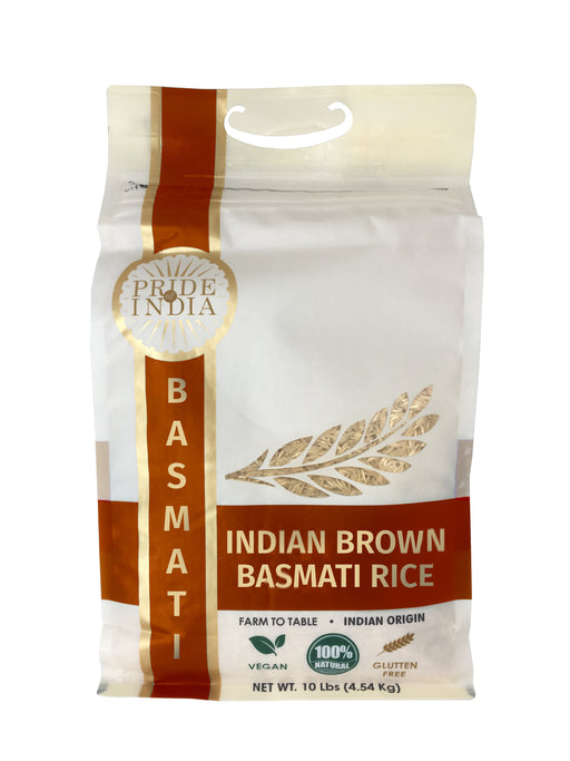 Premium Indian Brown Basmati Rice - Natural Extra Long Whole Grain Bag-0