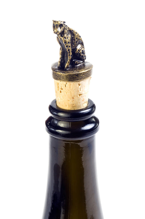 South African Brass Cheetah Wine Bottle Stopper - Culture Kraze Marketplace.com