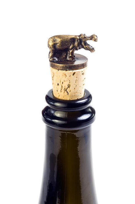 South African Brass Hippo Wine Bottle Stopper - Culture Kraze Marketplace.com