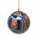 Handpainted Ornaments, Coral & Blue Floral - Pack of 3 - Culture Kraze Marketplace.com