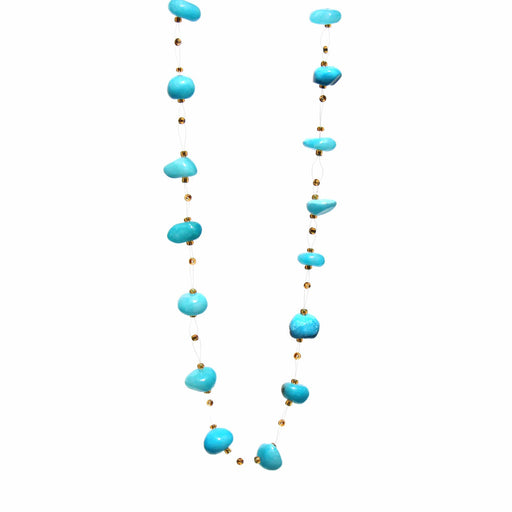 Floating Stone & Maasai Bead Necklace, Turquoise - Culture Kraze Marketplace.com