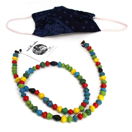 Face Mask/Eyeglass Paper Bead Chain, Colorful Round Beads - Culture Kraze Marketplace.com