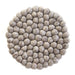 Hand Crafted Felt Ball Trivets from Nepal: Round, Light Grey - Global Groove (T) - Culture Kraze Marketplace.com