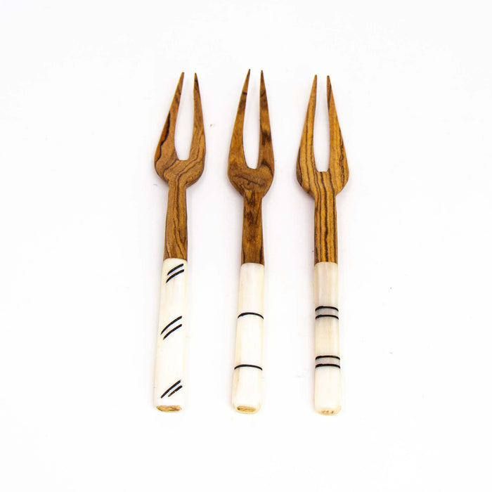 Simple Batik Olive Wood Fork Set of 3 - Culture Kraze Marketplace.com