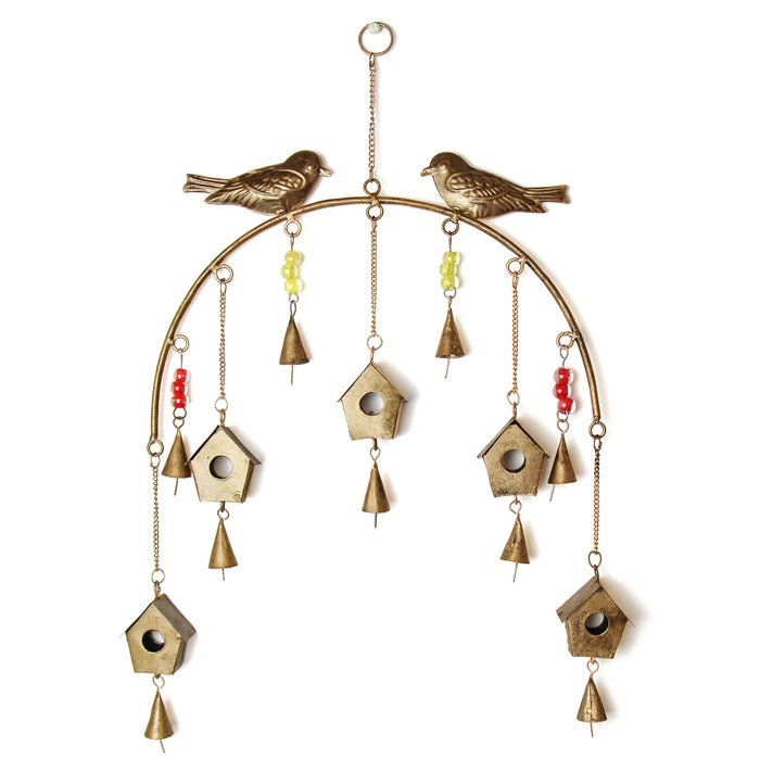 Handcrafted Bird Chime, Recycled Iron and Glass Beads - Culture Kraze Marketplace.com