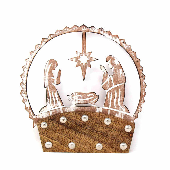 Mango Wood Tabletop Nativity Silhouette - Culture Kraze Marketplace.com