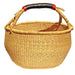 Bolga Market Basket, Natural with Leather Handle - Culture Kraze Marketplace.com