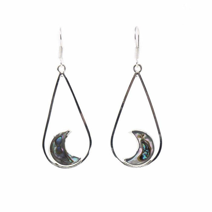 Teardrop Earrings with Abalone Half Moons - Culture Kraze Marketplace.com